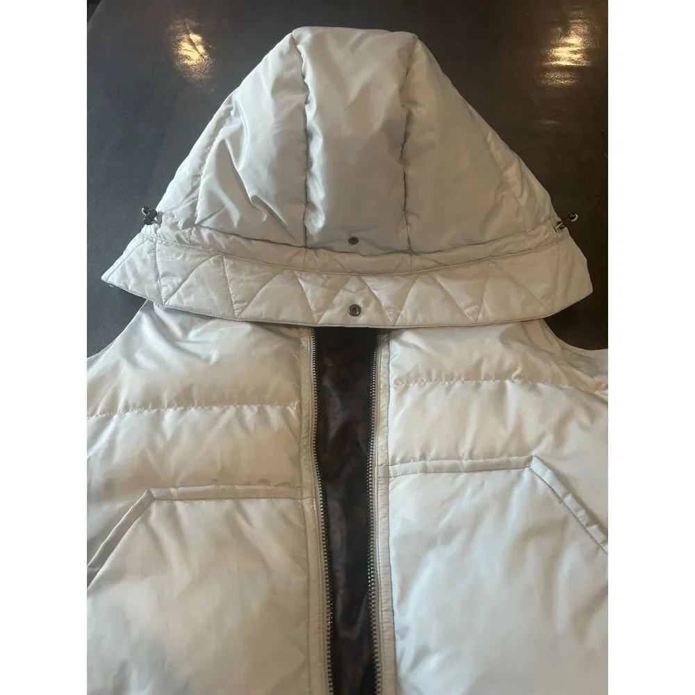 Coach Signature Puffer Vest Women's Hooded Full Zip Logo Lined